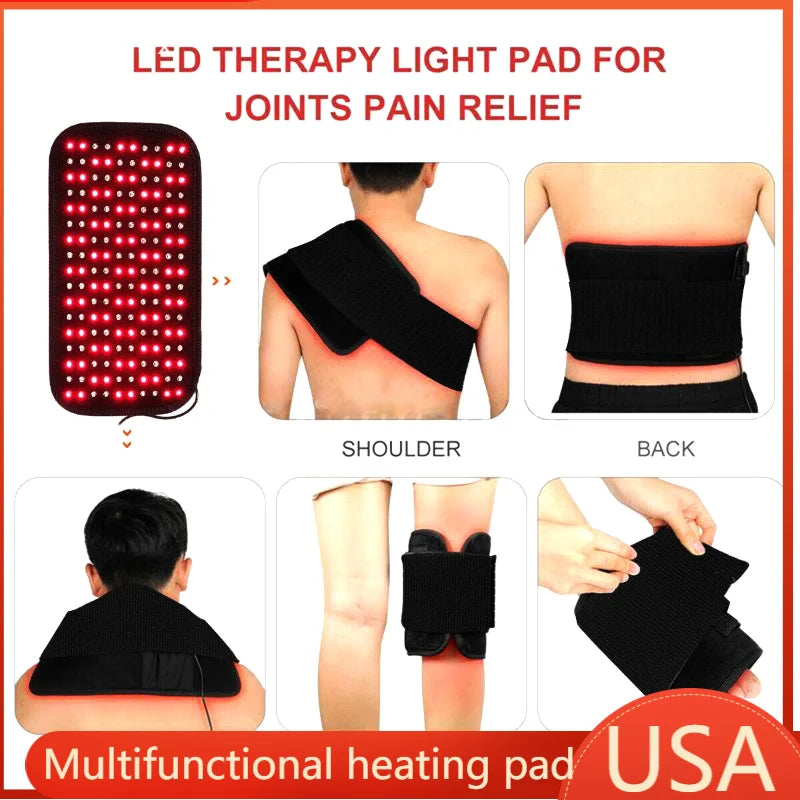 30W  Multifunctional Infrared Light LED Therapy, Waist Wrap Pad Belt, Pain Relief, Heat massager