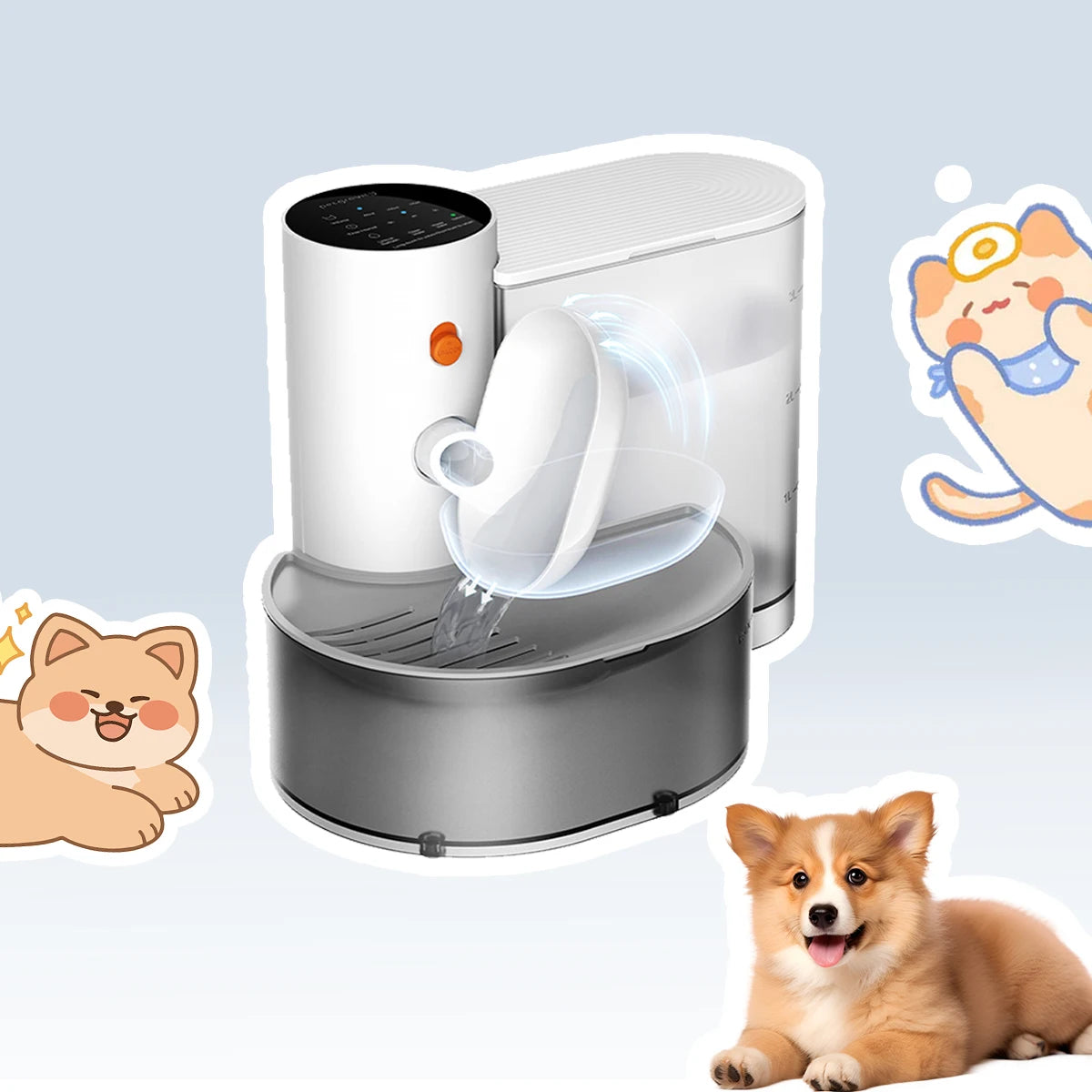 Smart Pet Water Dispenser Wireless Water Fountain Dispenser Rechargeable Automatic