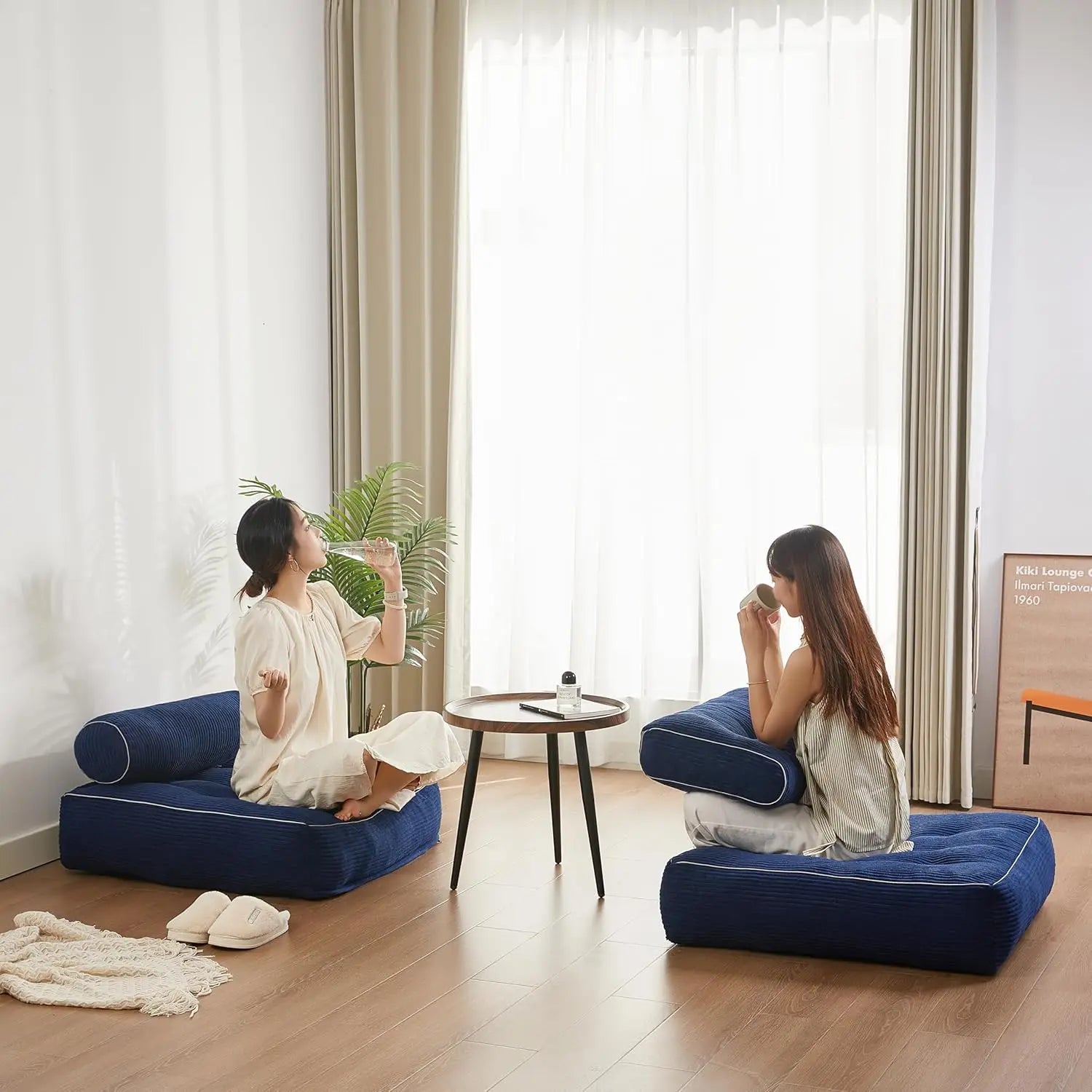 35.4x33.5 Inch Floor Pillow, Large Cushion with Removable Washable Cover - Ultra Soft Plush Filling