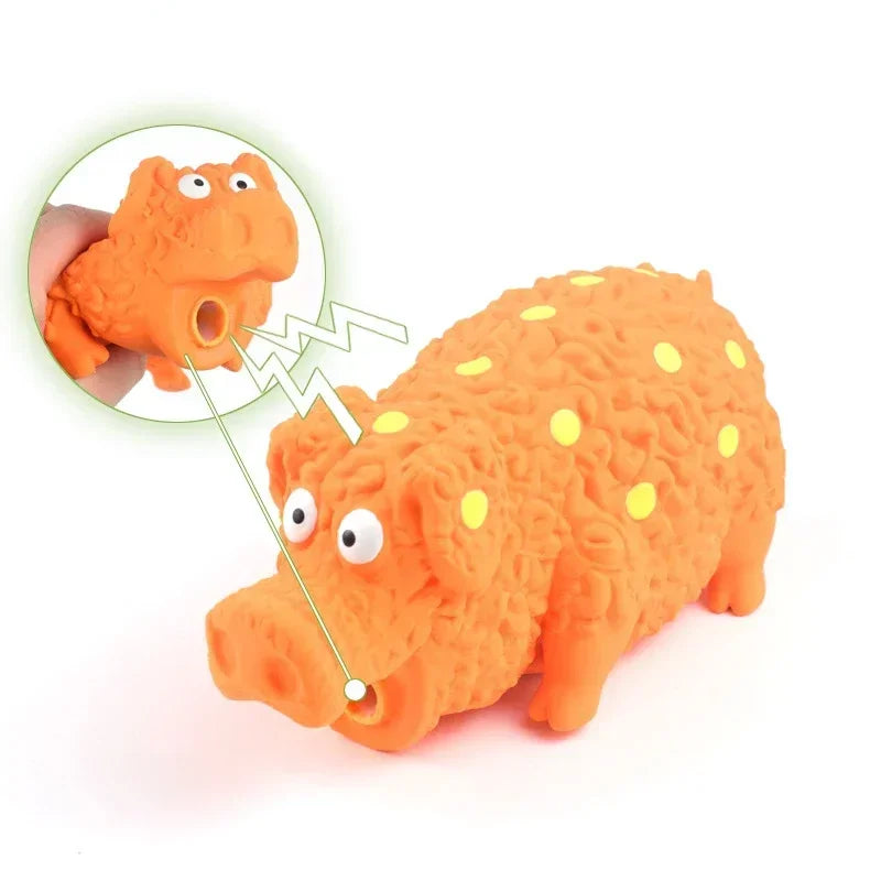 Pig Dog Squeaky Toy That Oinks and Grunts, Pet Chew Toy For Small Medium Large Dogs