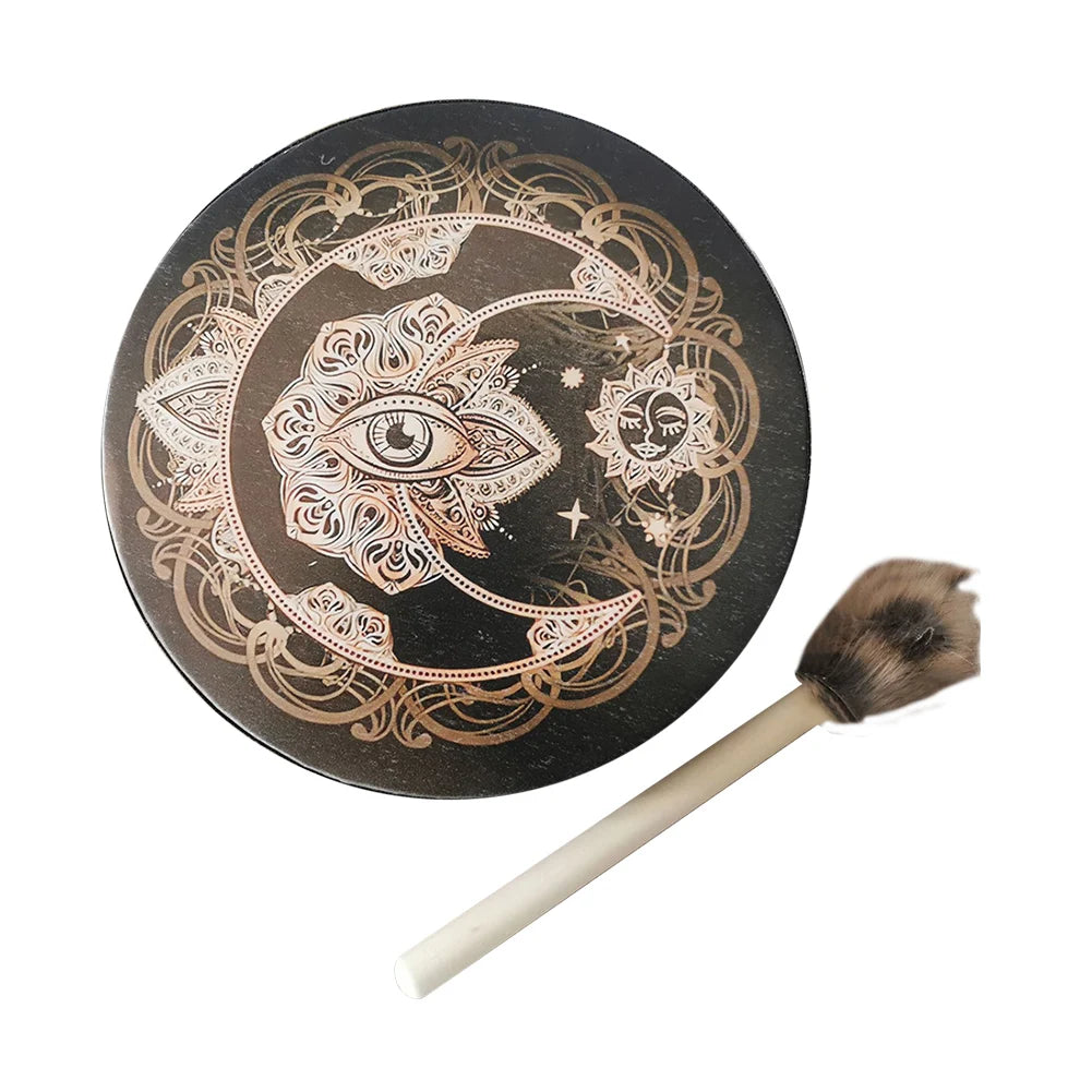 Alchemical Moon Drum Shaman Drum Tree of Life Sound Healing Tool for Spiritual Music Meditation