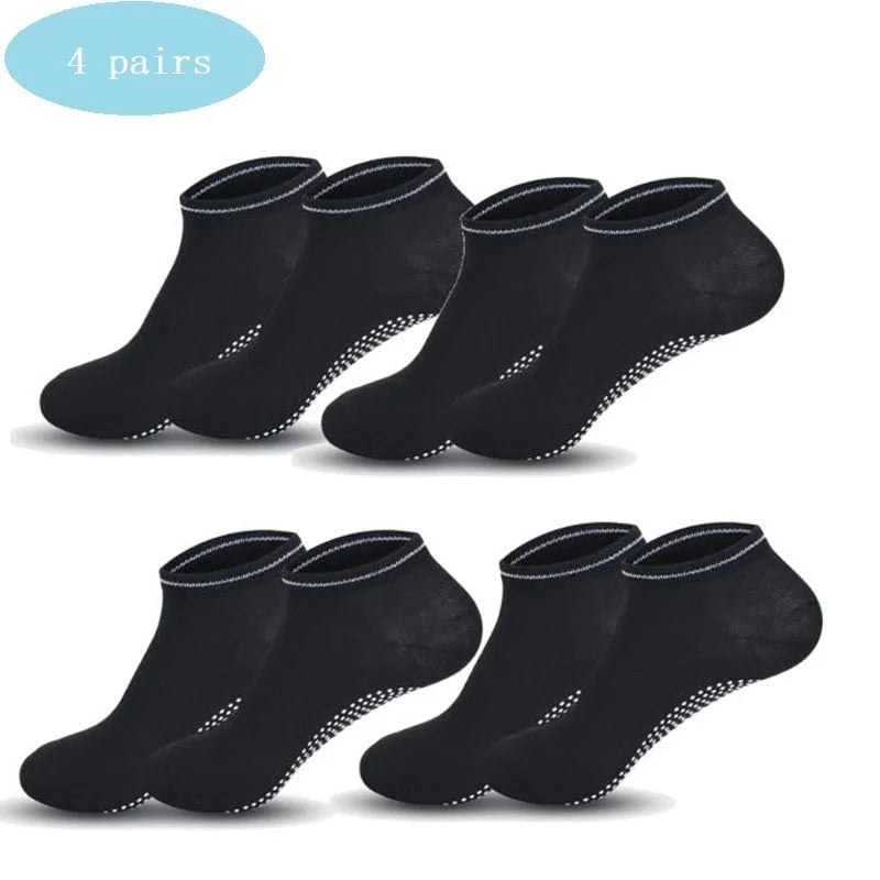 4 pairs Yoga Socks Women Cotton Silicone Non-slip Pilates Grip Towel Socks