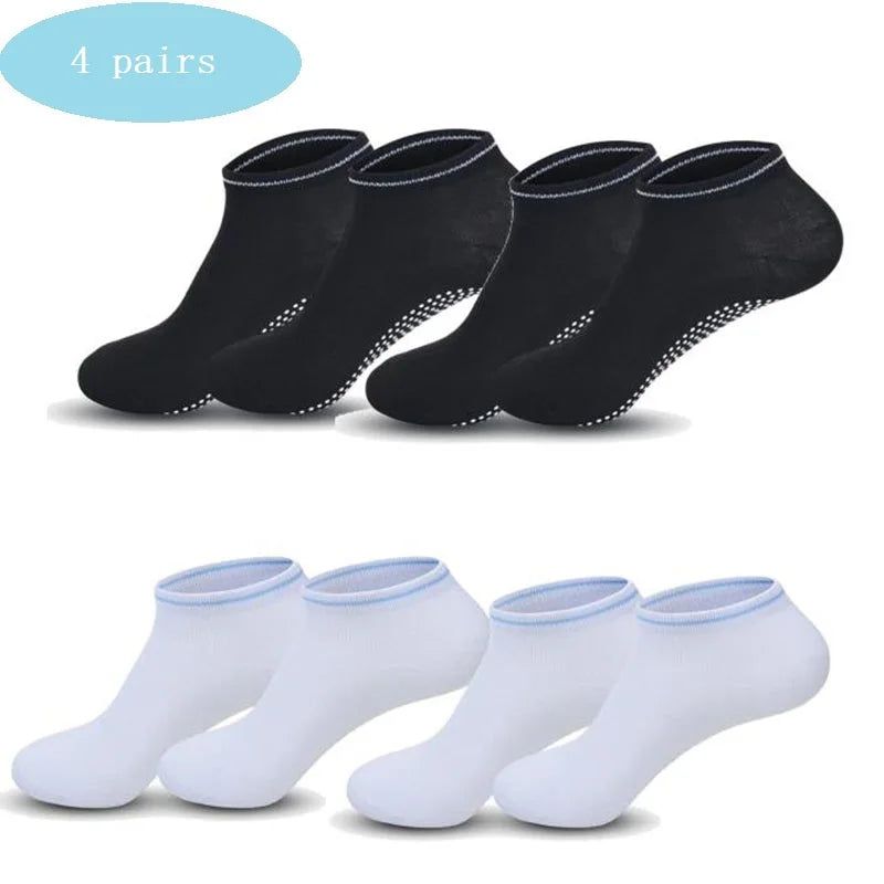 4 pairs Yoga Socks Women Cotton Silicone Non-slip Pilates Grip Towel Socks