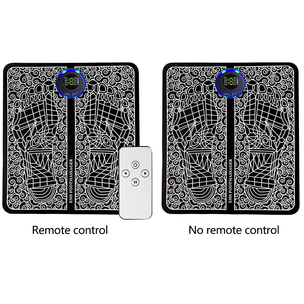 8 Modes Foot Circulation Massage Pad, USB Rechargeable, Leg Muscle Stimulator, Remote Control