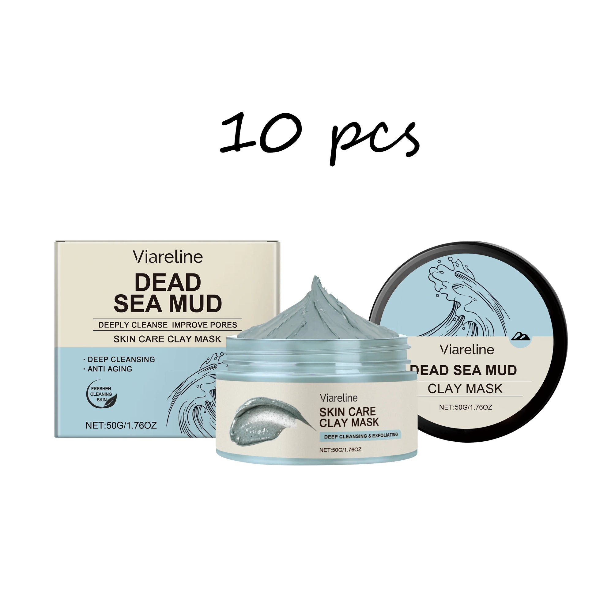 Viareline Dead Sea Mud Face Mask Pore Cleaning, Moisturizing, Exfoliating, Skin Smoothing