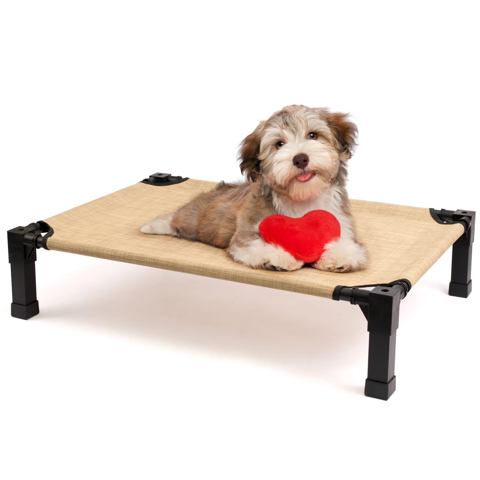 Elevated Dog Bed, Cooling Raised Pet Cot with Chew Proof Washable Breathable Mesh and Metal Frame