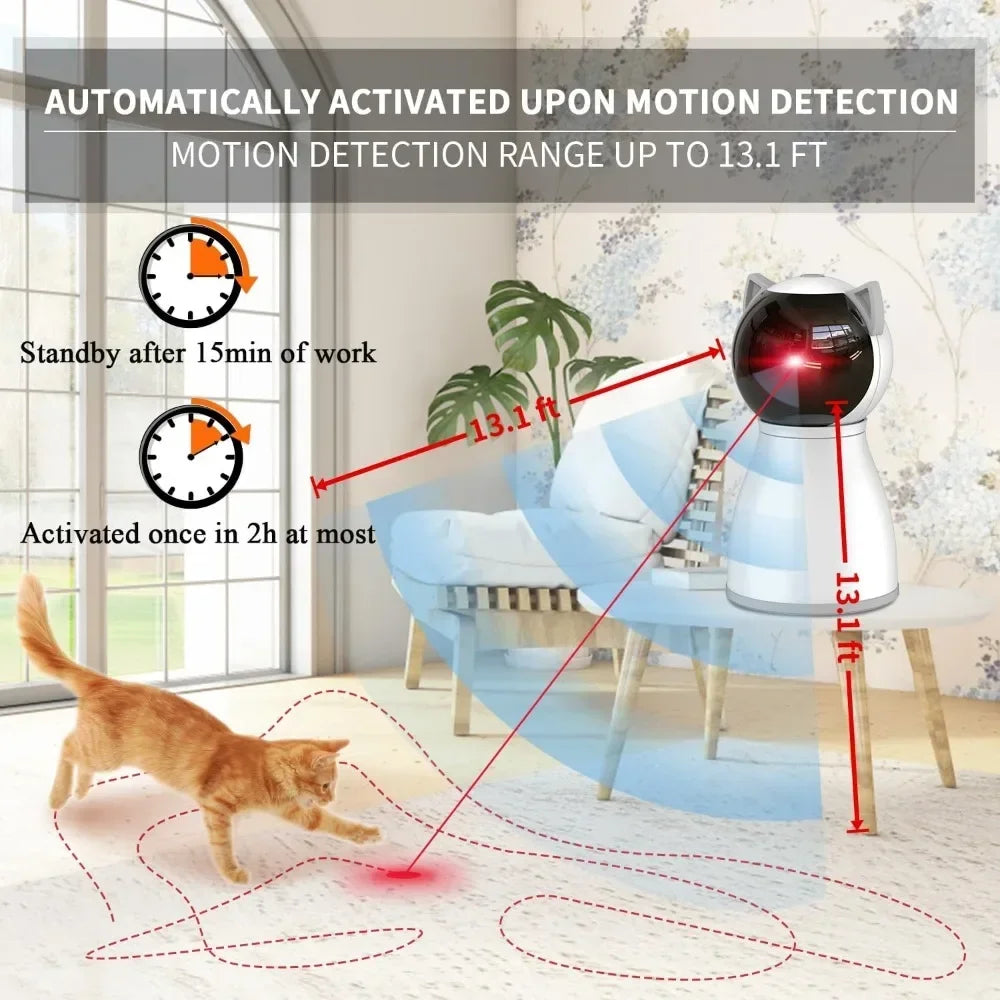 The 4th Generation Real Random Trajectory, Motion Activated, Rechargeable, Automatic Cat Laser Toy