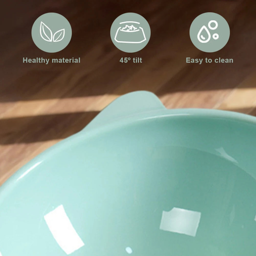 Tilted Cat Food Bowl Ergonomic Raised Bowl for Anti Vomiting, Tall, Non Slip