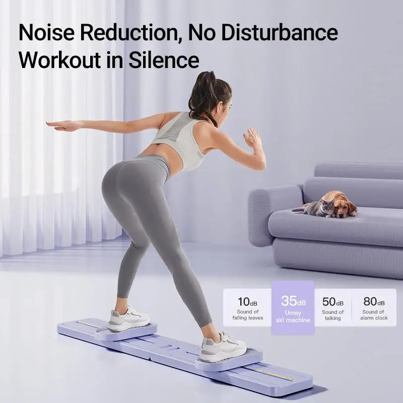 "Foldable 3-in-1 Ski Trainer: Leg, Pelvic & Hip Strengthener, Home Gym Equipment"