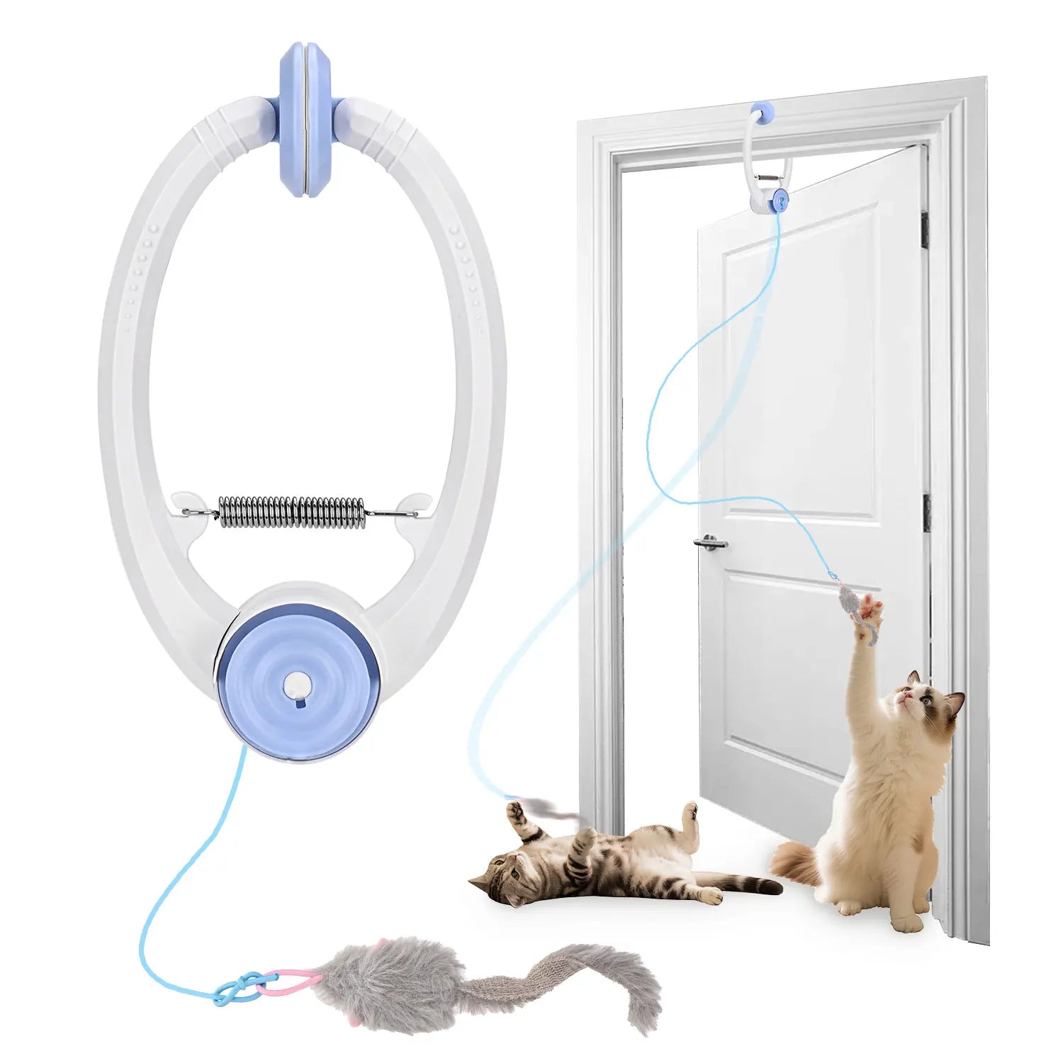 Electric Door Hanging Interactive Cat Toy USB Rechargeable Self Play Retractable Toy