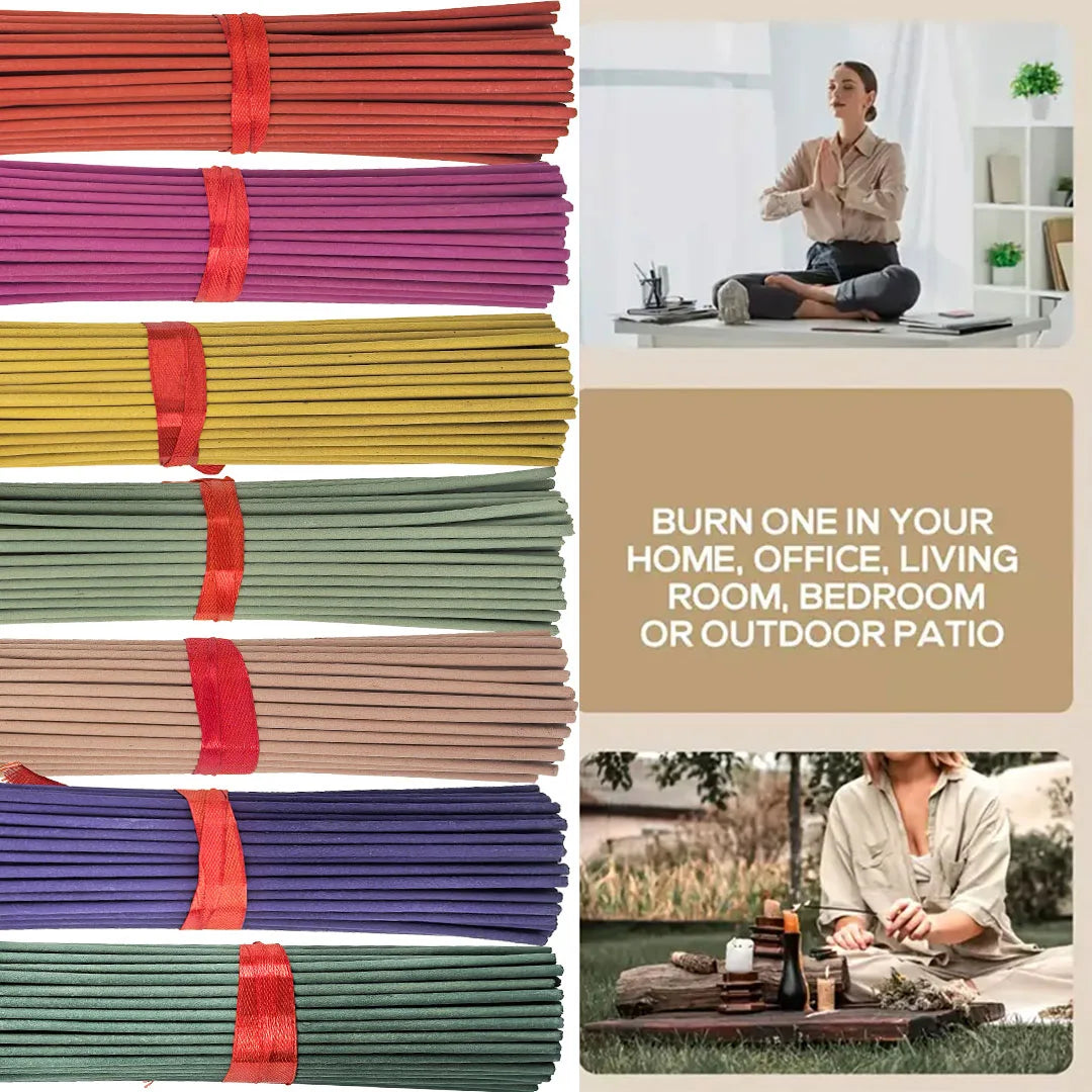 14 Sets of 280 Incense Sticks, Lavender, Milky Fragrance, Jasmine, Rose, Sandalwood, White Sage and Dragon's Blood Scents, Long-Lasting Fragrance