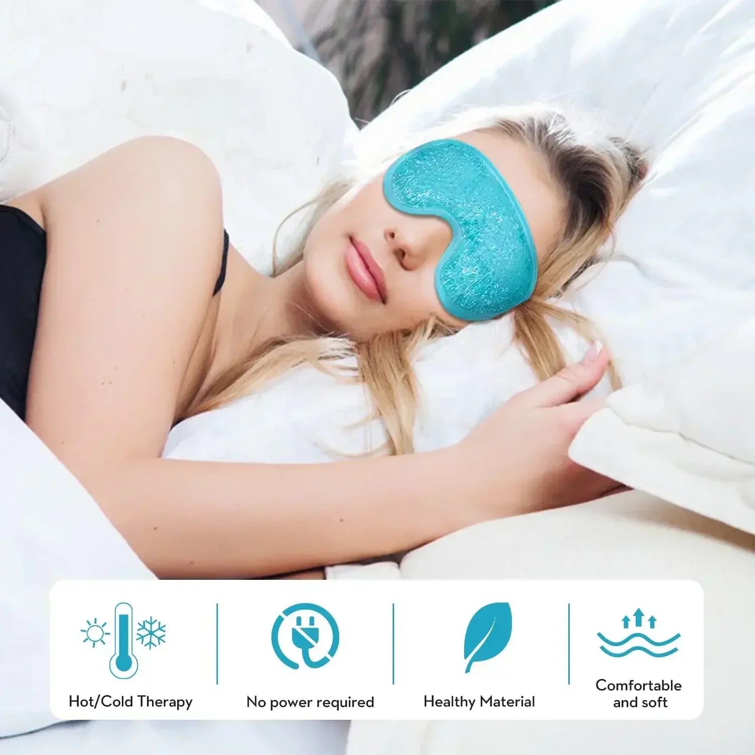 PVC Eye Mask Cooling Eye Mask, Hot Cold Compress Gel Beads for Puffy Eyes, Dark Circles Reducer