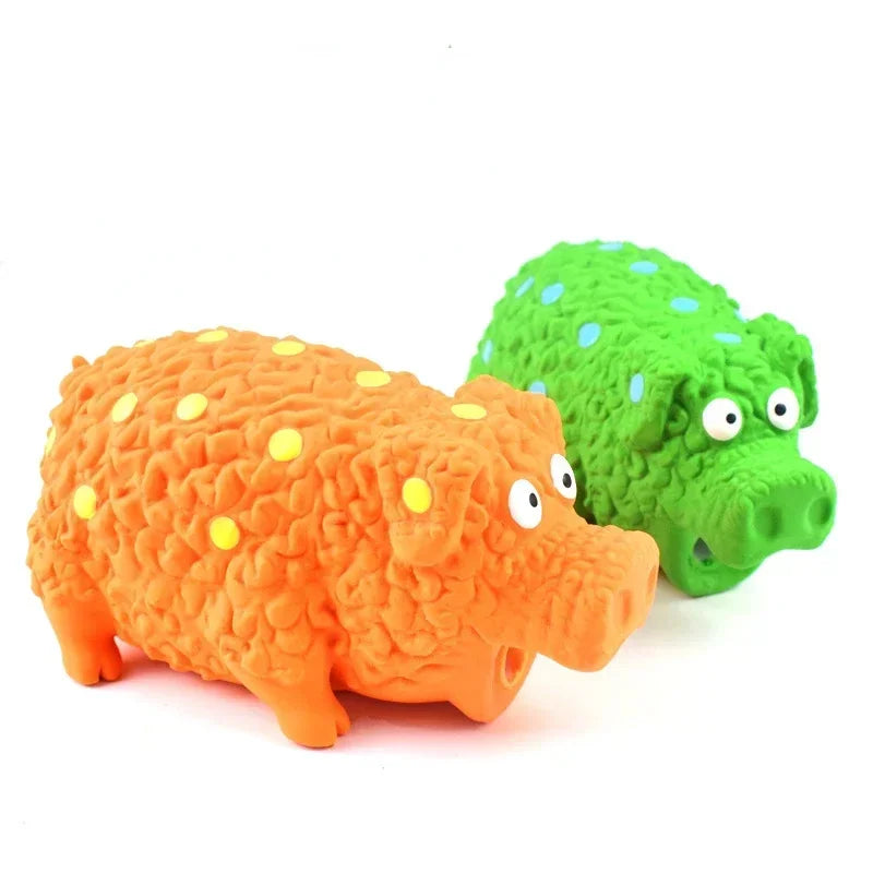 Pig Dog Squeaky Toy That Oinks and Grunts, Pet Chew Toy For Small Medium Large Dogs