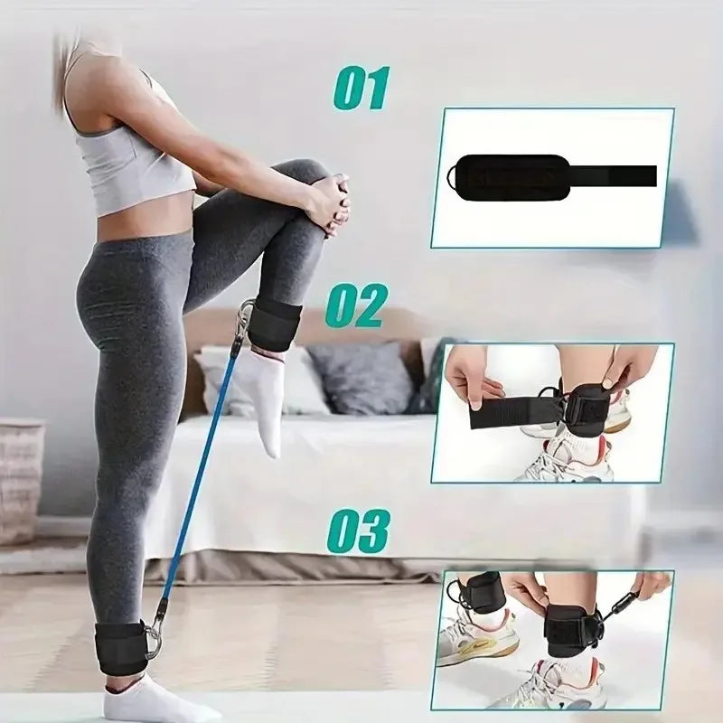 Adjustable Ankle Cuffs - Leg Workout Cuffs for Glute & Thigh Training, Cable Machine Exercise Accessories