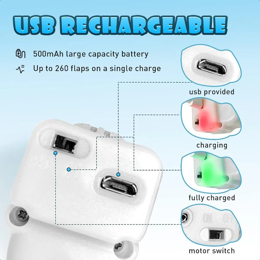 Cat Toys Flapping Wings Penguin, Chirping Bird Interactive Catnip, Touch Activated, Rechargeable