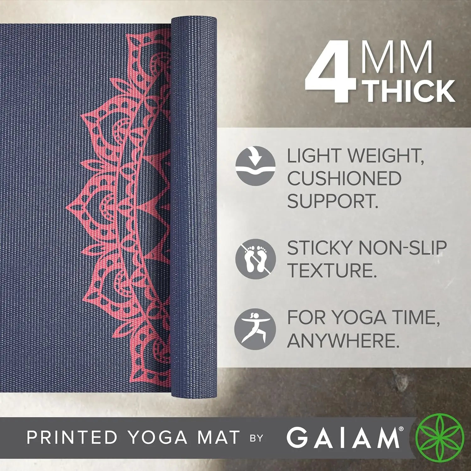 Non-Slip Yoga Mat for All Exercises, Pilates & Fitness, Durable & Comfortable