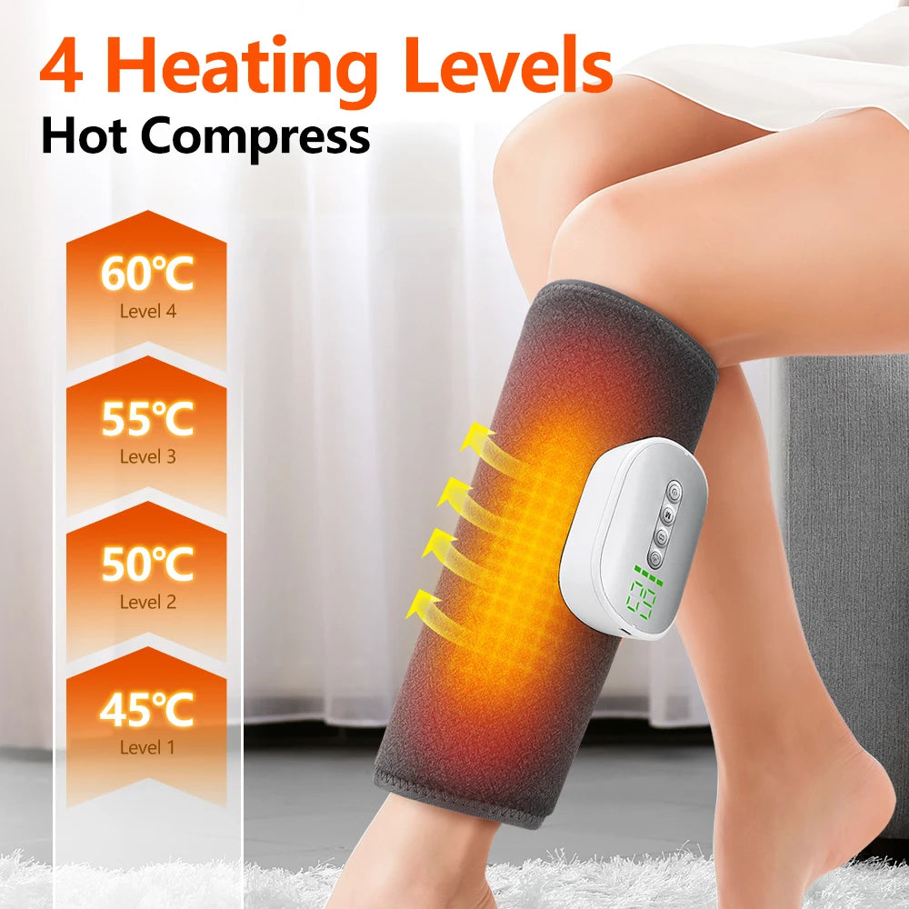 360° Air Pressure Heating Calf Massager Wireless 3 Mode Airbag Compression
