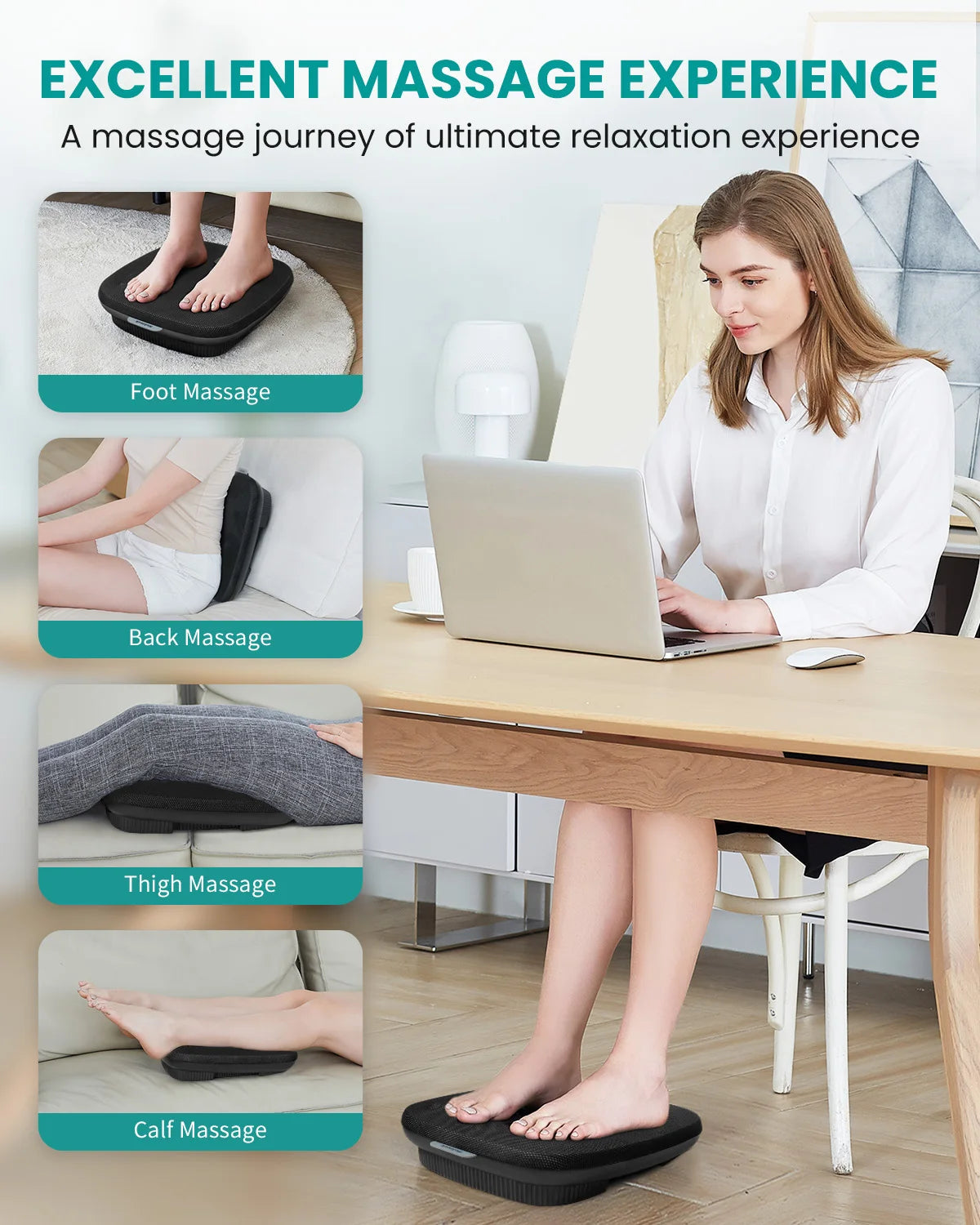 Nekteck Shiatsu Foot Massager with Heat, Electric Kneading Massage Machine