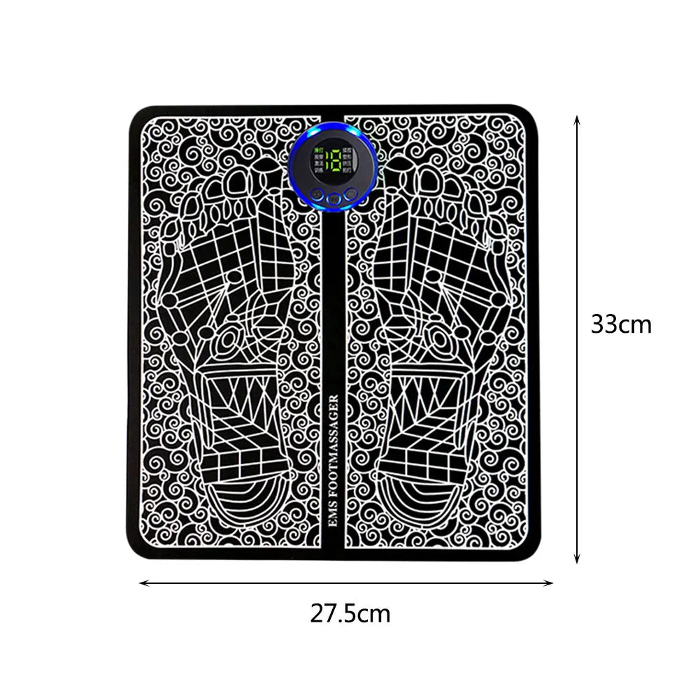 8 Modes Foot Circulation Massage Pad, USB Rechargeable, Leg Muscle Stimulator, Remote Control