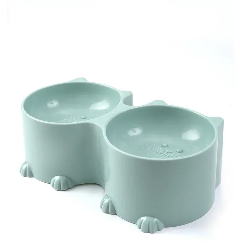 Feeder Food And Protective Raised Elevated Cat Tall Pet Tilted Design Water Bowl Set