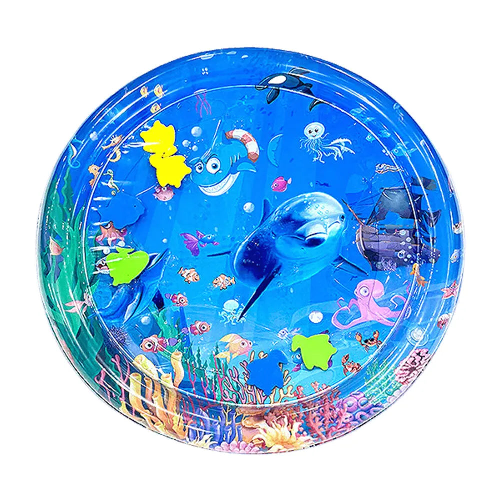 Water Sensory Playmat with Fish Tummy Time Mat for Bored Indoor Cats