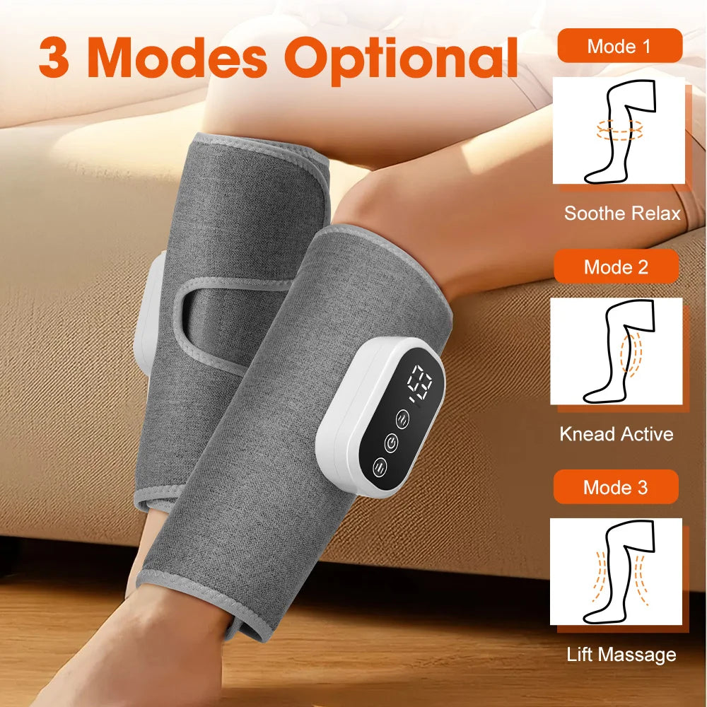 360° Air Pressure Heating Calf Massager Wireless 3 Mode Airbag Compression