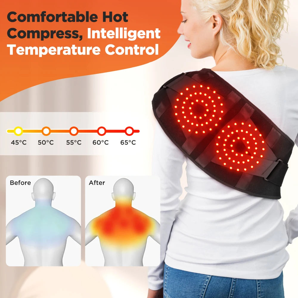 Heating Vibration Massager Belt, Waist and Lumbar Support Brace, Back Massage