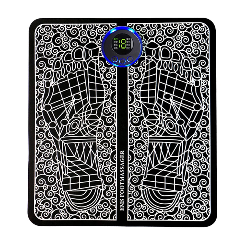 8 Modes Foot Circulation Massage Pad, USB Rechargeable, Leg Muscle Stimulator, Remote Control