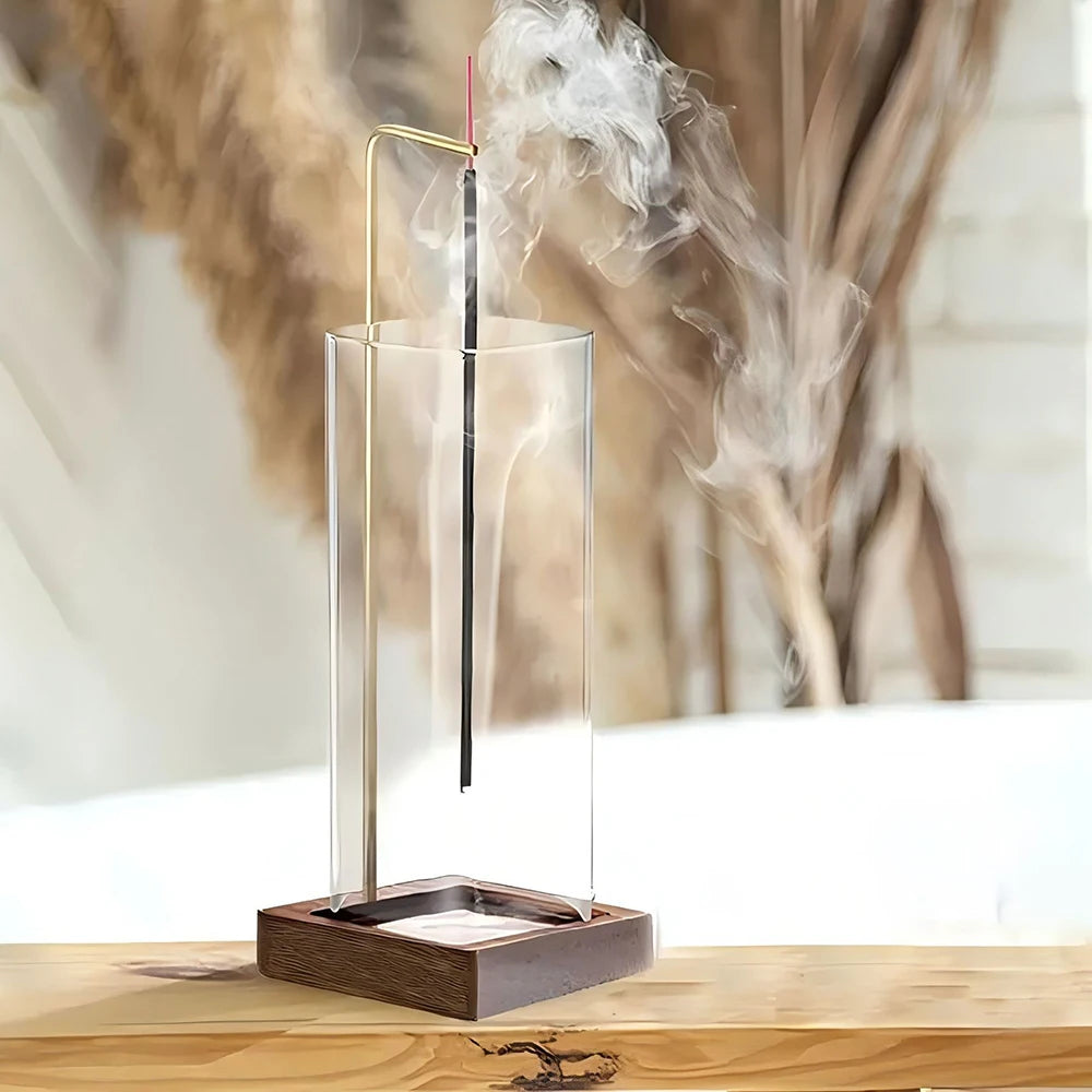 Incense Stick Holder with Removable Glass Ash Catcher Anti-ash Incense Burner