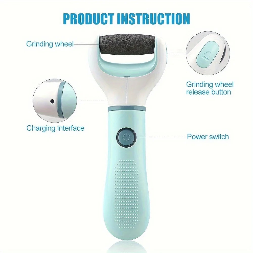 1pc Electric Wireless Foot Grinder Remove Dead Skin, Calluses, Hard Cracked skin Waterproof