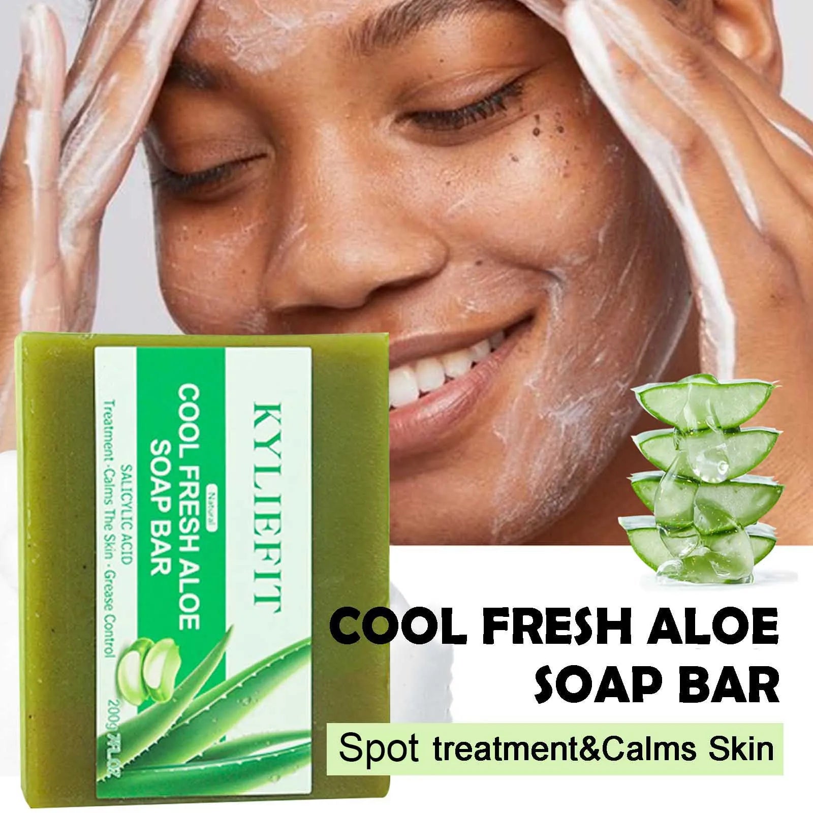 Aloe Vera Soap Bar With All Natural Ingredients, Reduce Dark Spots, Brightening, Oil Control, Clean Skin, Exfoliation
