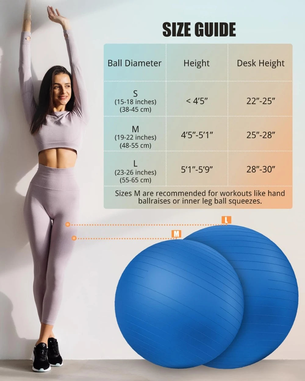 Yoga Workout Ball, Explosion-proof, Anti-Slip Stability, Physiotherapy, Balance Ball