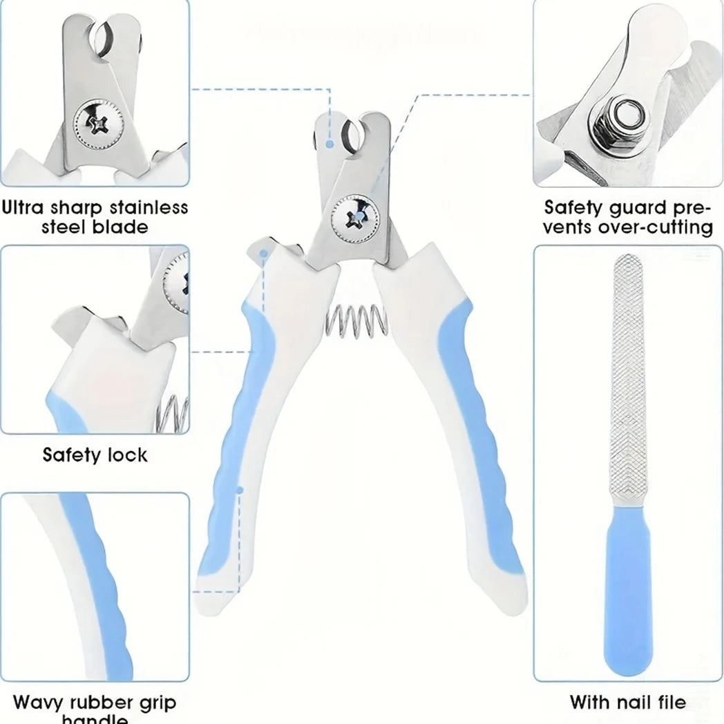 7 Pack Pet Grooming Set, Hair Removal Comb, Flea Comb, Shampoo Brush, Pet Nail Clippers, Toothbrush Set
