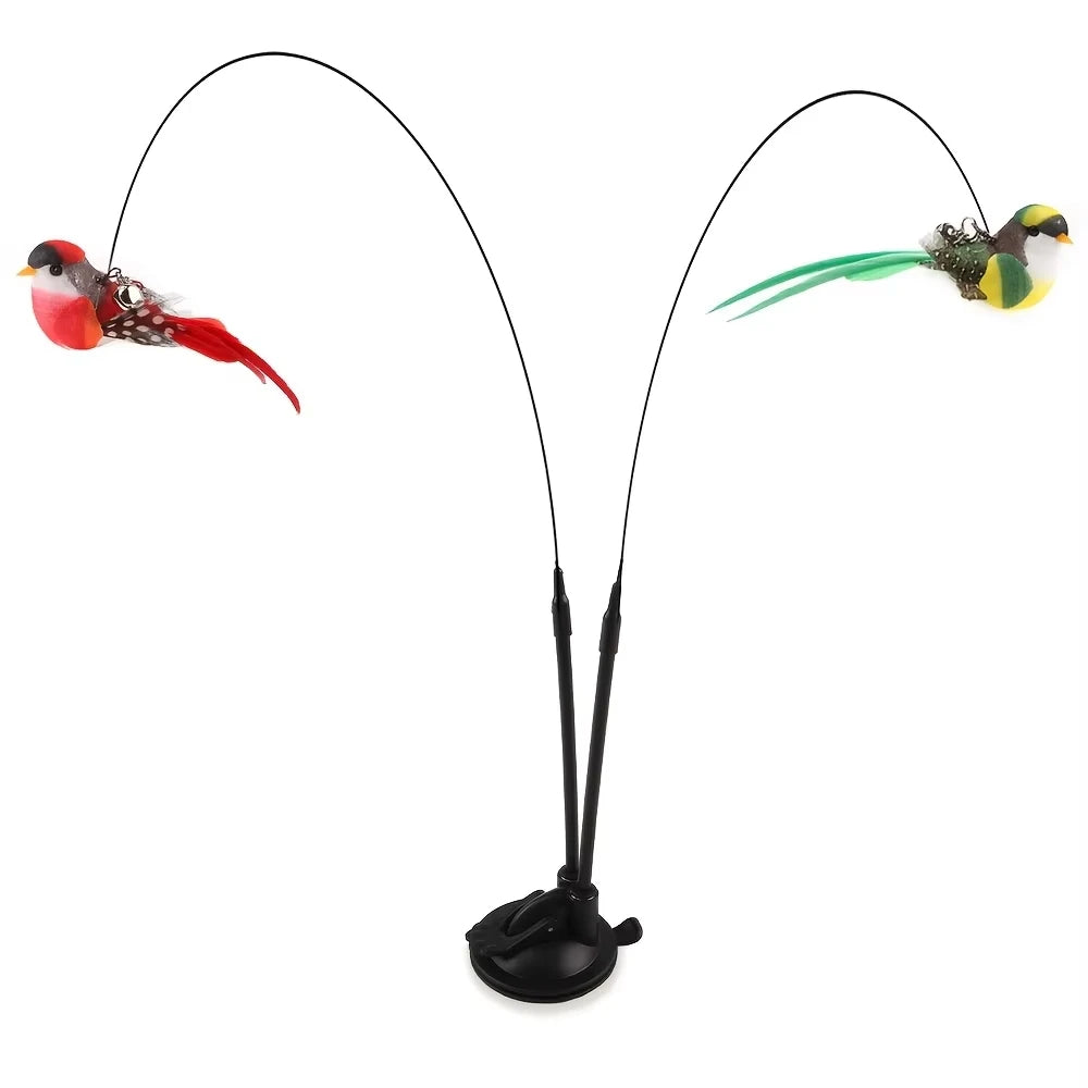 Interactive Cat Wand - Non-slip suction cup base and double-locking grip design