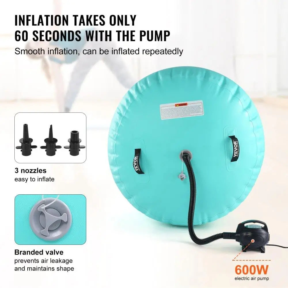 Inflatable Air Mat Round Tumble Track with Electric Pump for home Gym Yoga Park