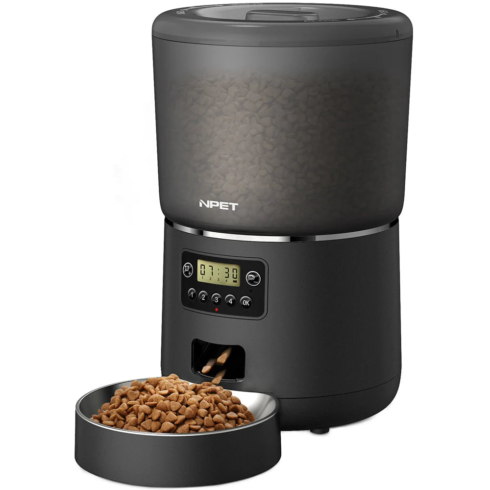 NPET 4L Automatic smart pet feeder for cats & dogs with stainless steel bowl
