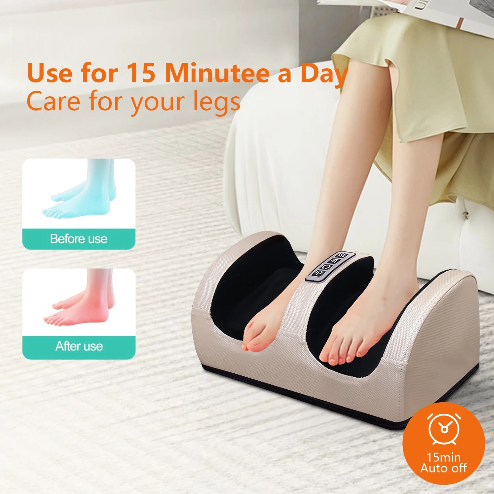 Foot massage machine kneading massager, electric heating tension relief