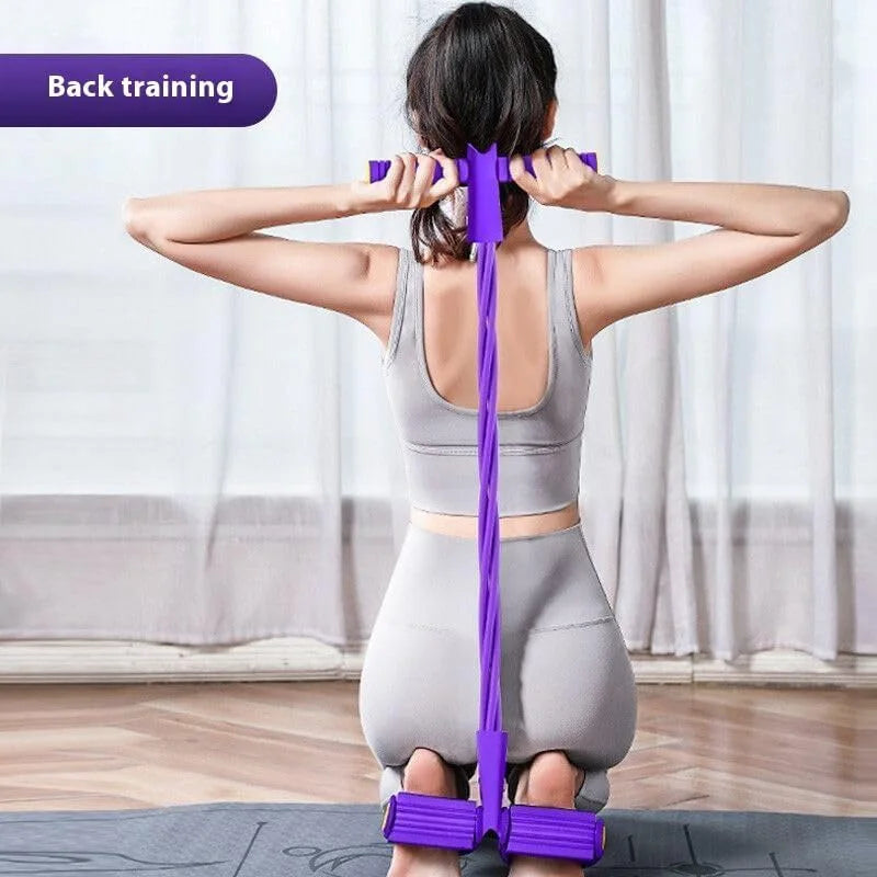 6-Tube Resistance Band Multi Function Tension Elastic Rope, Yoga Pedal Puller