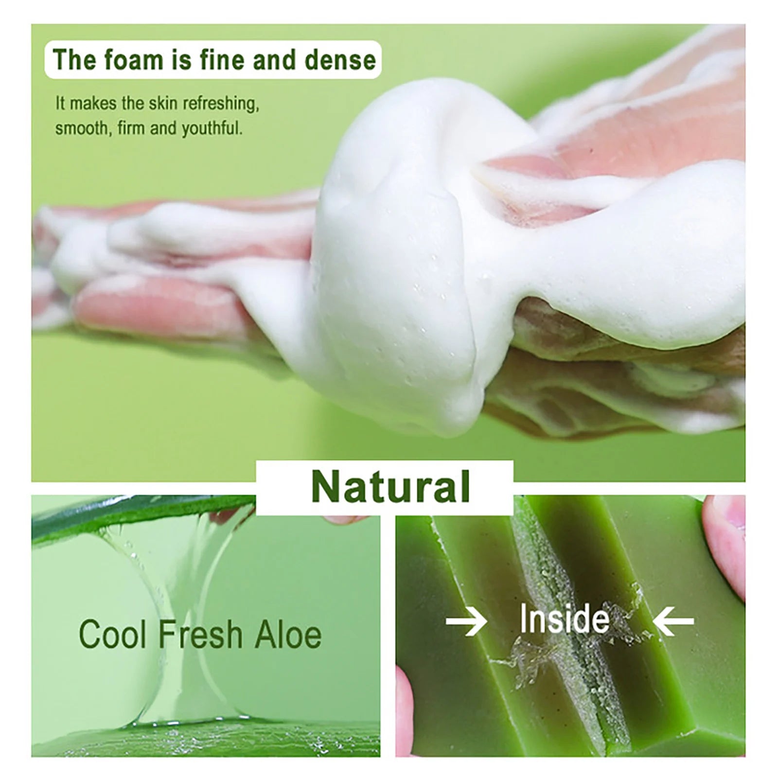 AILKE Aloe Vera Soap, Remove Acne, Pimples, Skin Radiant, Improve Skin Luster, Vegan Bath Wash