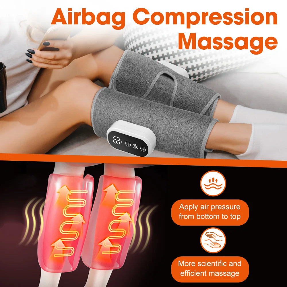360° Air Pressure Heating Calf Massager Wireless 3 Mode Airbag Compression