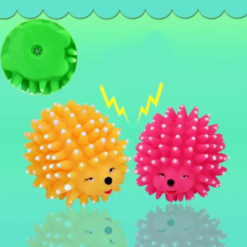 Realistic Hedgehog Soft Squeaky Dog Ball Toys For Small Dogs Rubber Chew Dental