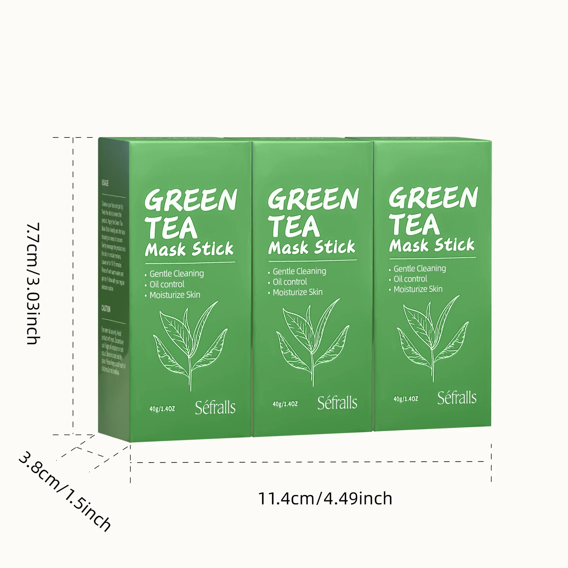 Séfralls Green Tea Solid Mask 40g cleanses pores, removes blackheads, moisturizes lightly