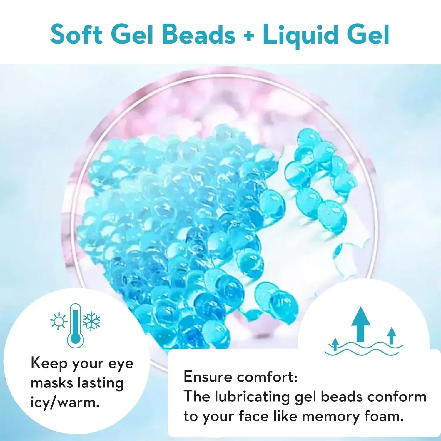 PVC Eye Mask Cooling Eye Mask, Hot Cold Compress Gel Beads for Puffy Eyes, Dark Circles Reducer