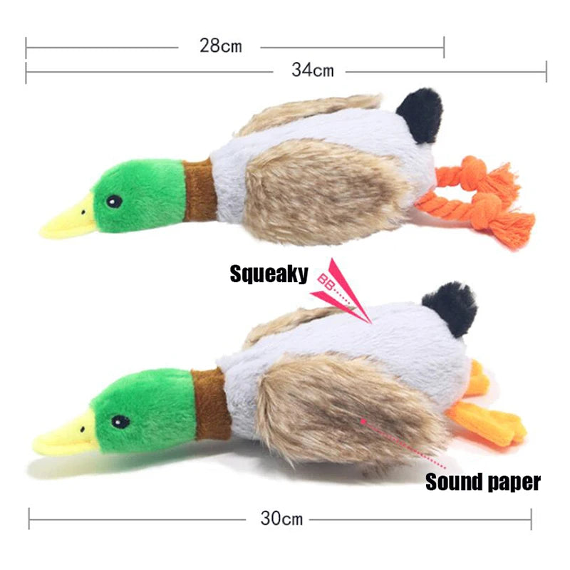 Cute Plush Duck Sound Toy Stuffed Squeaky Animal Dog Chew Toy