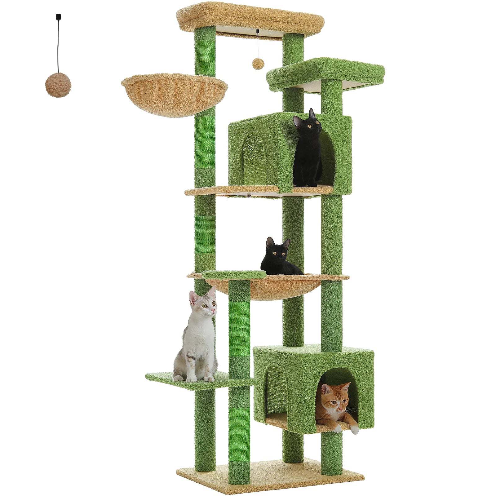Large Cat Tree Tower Multi-Level Plush Cat Condo with Scratching Posts, Scratching Boards, Perches Caves