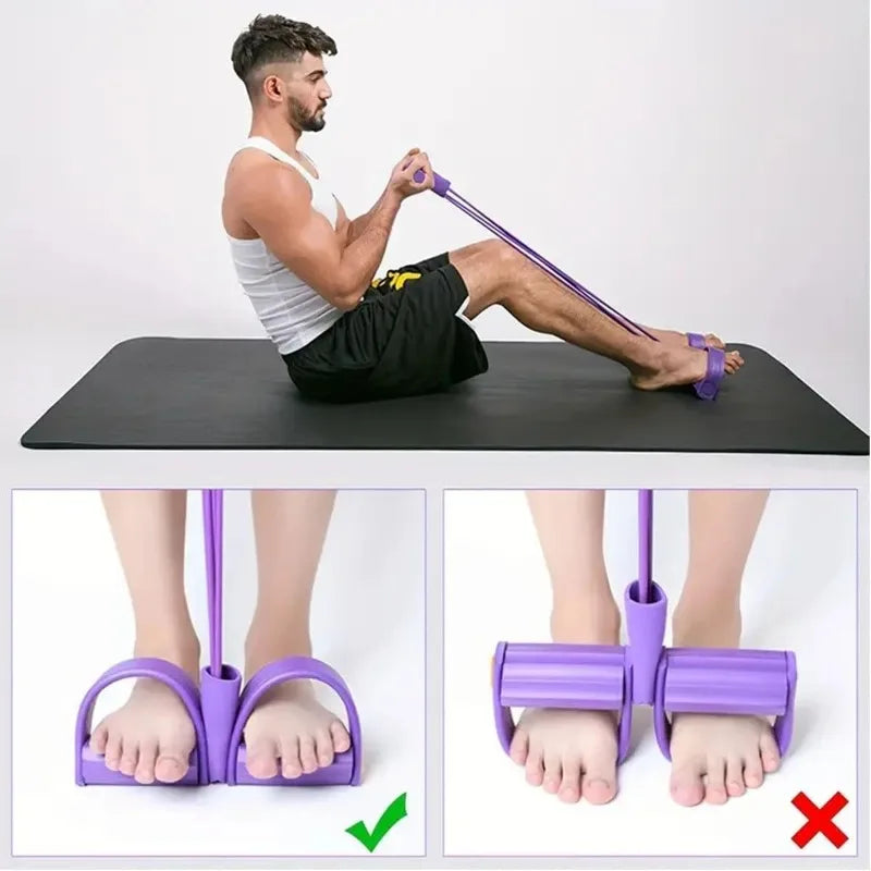 6-Tube Resistance Band Multi Function Tension Elastic Rope, Yoga Pedal Puller