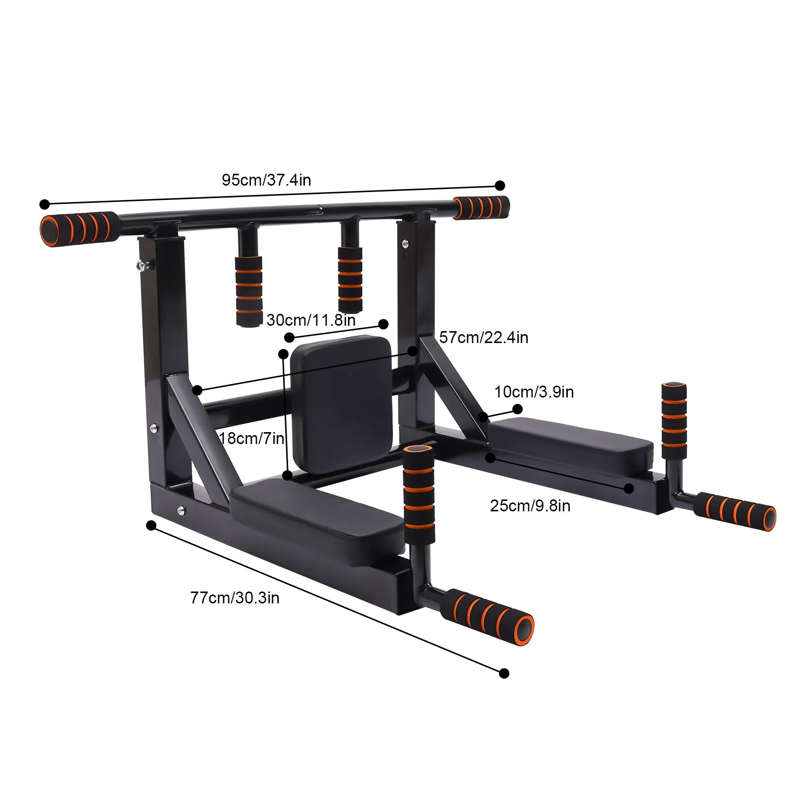 Wall-Mounted Pull Up Bar 440lbs Capacity Space-Saving for Home Gym & Full-Body Workouts