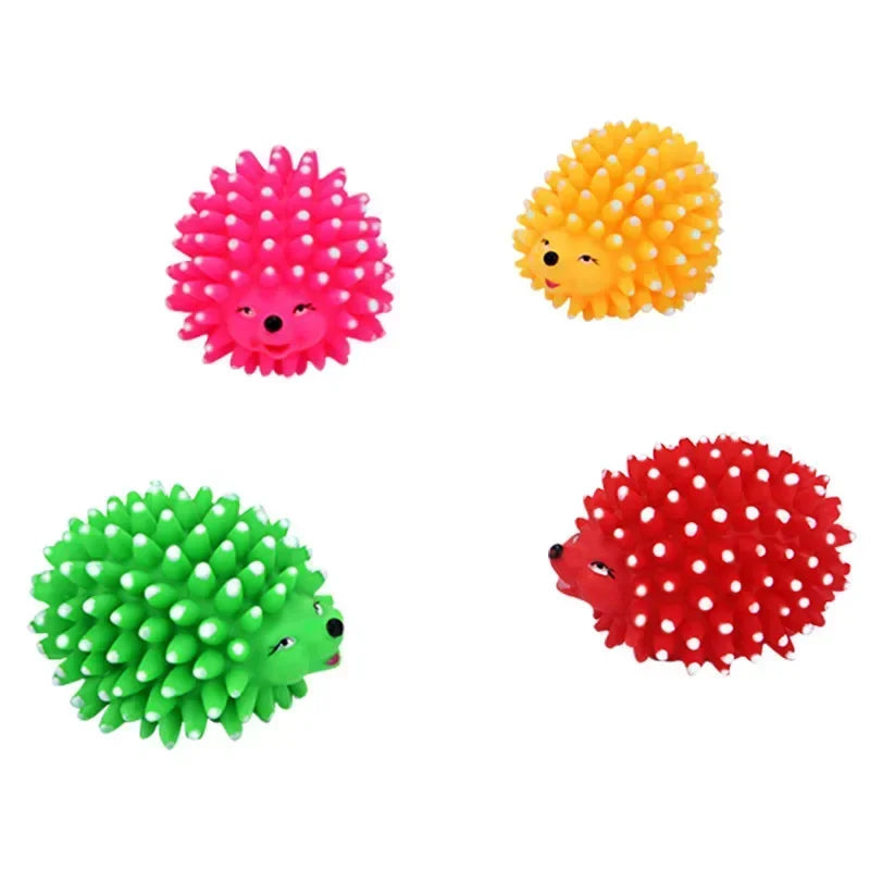 Realistic Hedgehog Soft Squeaky Dog Ball Toys For Small Dogs Rubber Chew Dental