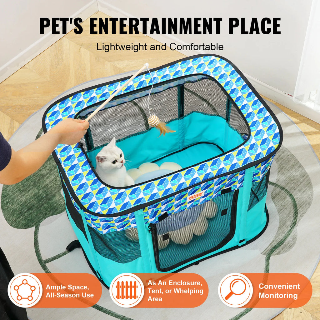 VEVOR Portable, Foldable Pet Playpen Tent Crate Kennel, Waterproof Shelter for Dog Cat Cages