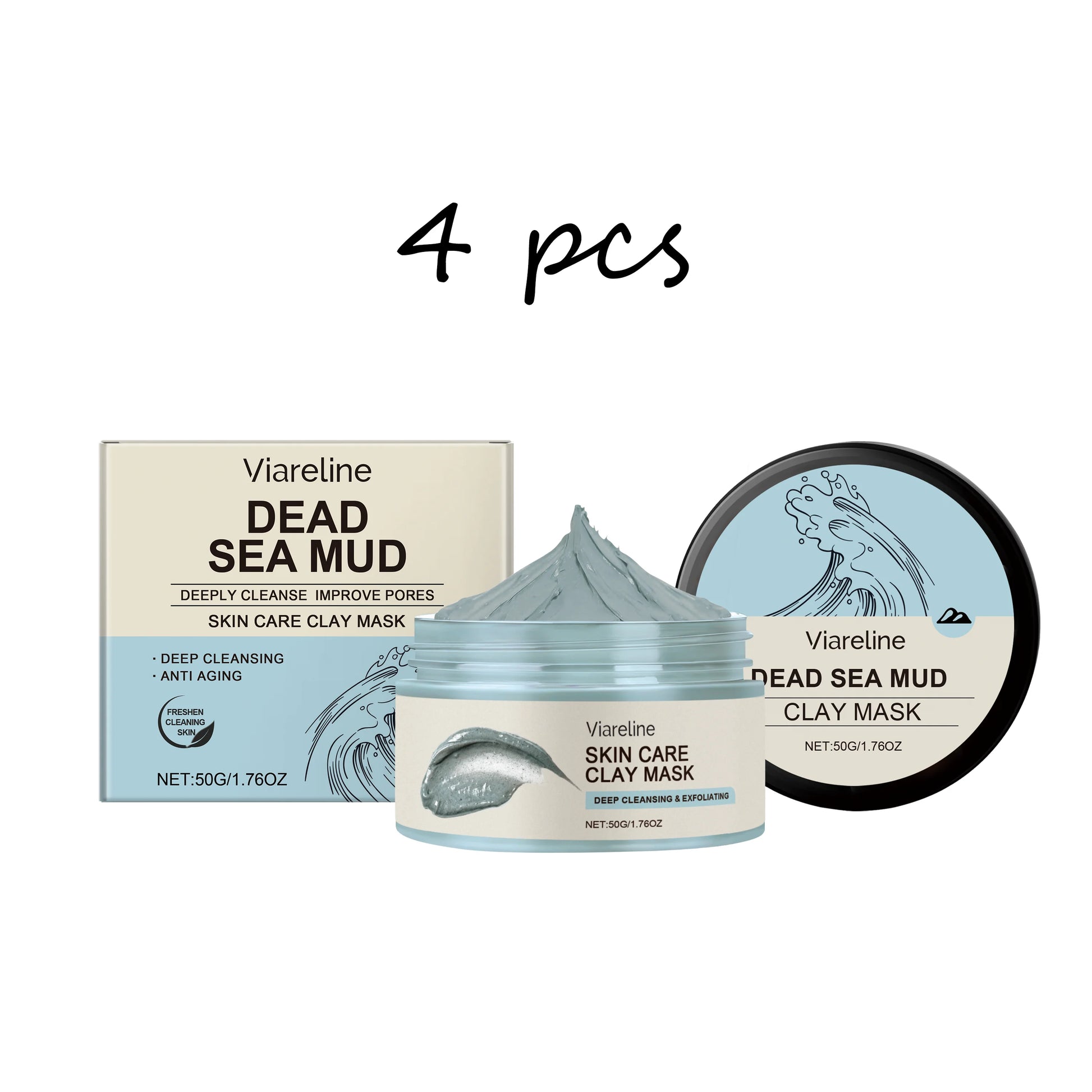 Viareline Dead Sea Mud Face Mask Pore Cleaning, Moisturizing, Exfoliating, Skin Smoothing